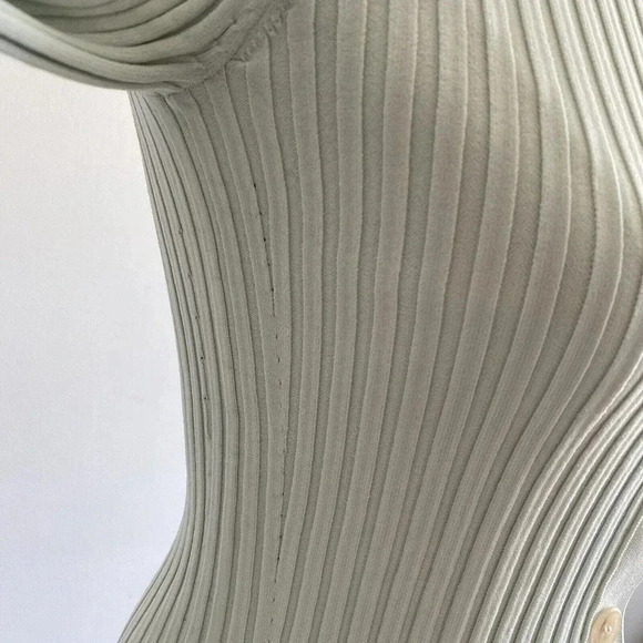 JONATHAN SIMKHAI Shirt‎ Womens Small Elsi Rib Polo Cardigan Pistachio Green Top - Picture 7 of 16